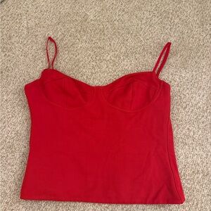 Aritzia red corset tank top
